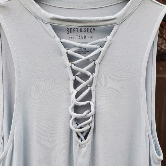 Light Blue Soft and Sexy American Eagle Tank Top - Picture 7 of 11